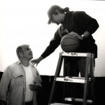 Property Master Russell Bobbitt and Director Gary Ross on the set of "Pleasantville"